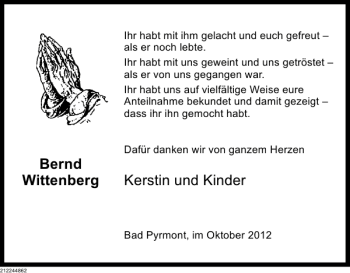 Traueranzeige von Kerstin und Kinder von Deister- und Weserzeitung