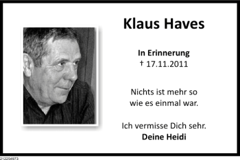 Traueranzeige von in Erinnerung Klaus von Deister- und Weserzeitung