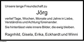 Traueranzeige von Jörg  von Deister- und Weserzeitung