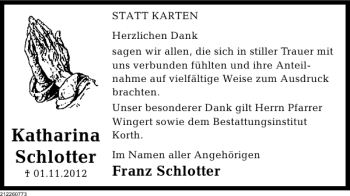 Traueranzeige von Trauerdank Schlotter von Deister- und Weserzeitung