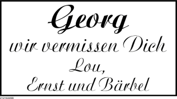 Traueranzeige von Georg  von Deister- und Weserzeitung