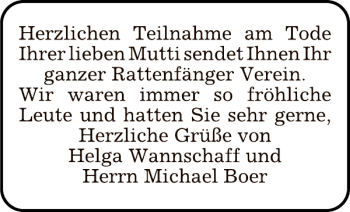 Traueranzeige von Herzlichen Teilnahme am Tode I von Deister- und Weserzeitung