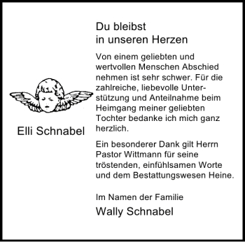 Traueranzeige von unseren Wally Schnabel Elli Schnabel von Deister- und Weserzeitung