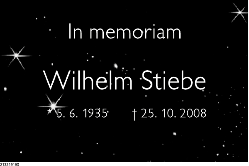 Traueranzeige für Wilhelm Stiebe vom 25.10.2013 aus Deister- und Weserzeitung