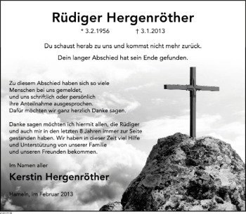 Traueranzeige von Rüdiger Hergenröther von Deister- und Weserzeitung
