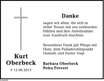 Traueranzeige von frevert Trauerdanksagung von Deister- und Weserzeitung