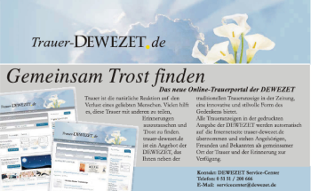 Traueranzeige von trauer.dewezet.de  von Deister- und Weserzeitung