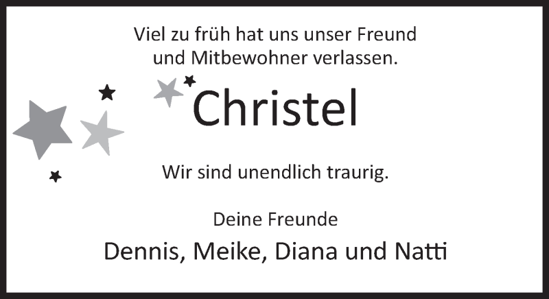  Traueranzeige für Christian Alexander Wissemann vom 22.10.2019 aus Deister- und Weserzeitung