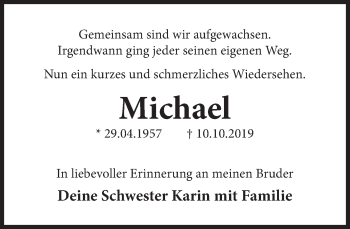 Traueranzeige von Michael  von Deister- und Weserzeitung