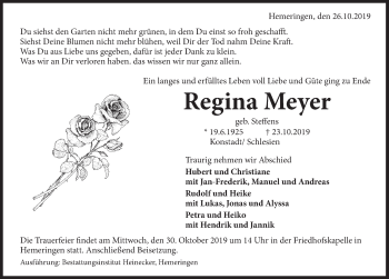 Traueranzeige von Regina Meyer von Deister- und Weserzeitung