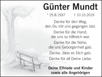 Traueranzeige von Günter Mundt von Neue Deister-Zeitung