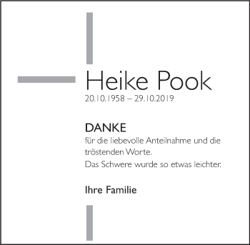 Traueranzeige von Heike Pook von Deister- und Weserzeitung