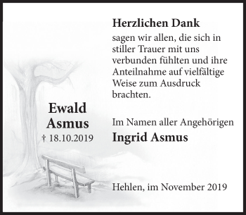 Traueranzeige von Ingrid Asmus von Deister- und Weserzeitung