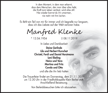 Traueranzeige von Mared Klenke von Deister- und Weserzeitung