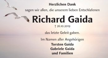 Traueranzeige von Richard Gaida 