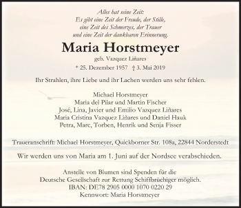Traueranzeige von Maria Horstmeyer von Deister- und Weserzeitung