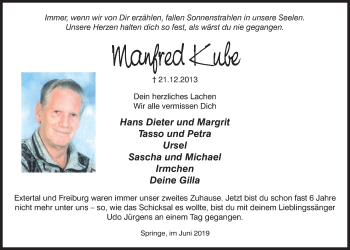 Traueranzeige von Manfred Kube von Neue Deister-Zeitung