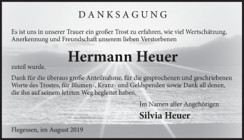 Traueranzeige von Hermann Heuer von Deister- und Weserzeitung