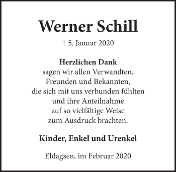 Traueranzeige von Werner Schill von Neue Deister-Zeitung