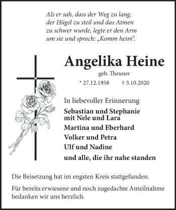 Traueranzeige von Angelika Heine von Neue Deister-Zeitung
