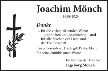 Traueranzeige von Joachim Mönch von Neue Deister-Zeitung
