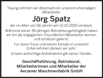 Traueranzeige von Jörg Spatz von Deister- und Weserzeitung