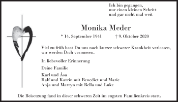 Traueranzeige von Monika Meder von Deister- und Weserzeitung
