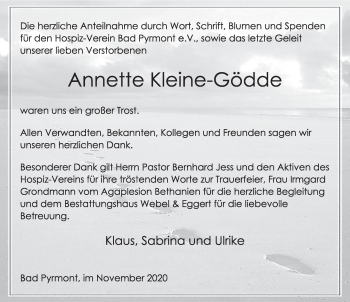 Traueranzeige von Annette Kleine-Gödde von Deister- und Weserzeitung