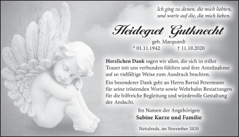 Traueranzeige von Heidegret Gutknecht von Neue Deister-Zeitung
