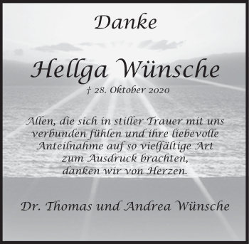 Traueranzeige von Hellga Wünsche von Deister- und Weserzeitung