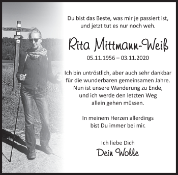 Traueranzeige von Rita Mittmann-Weiß von Deister- und Weserzeitung