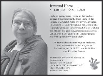 Traueranzeige von Irmtraud Horre von Deister- und Weserzeitung