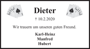 Traueranzeige von Dieter Weber von Deister- und Weserzeitung