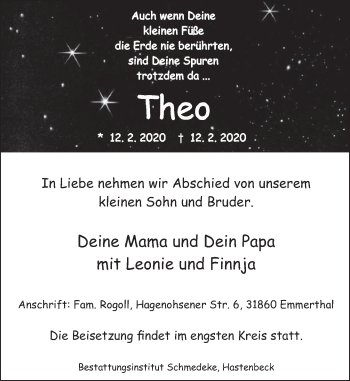 Traueranzeige von Theo Rogoll von Deister- und Weserzeitung