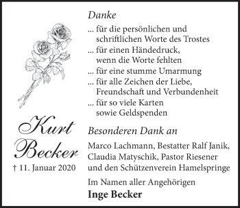 Traueranzeige von Kurt Becker 