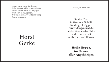 Traueranzeige von Horst Gerke von Neue Deister-Zeitung