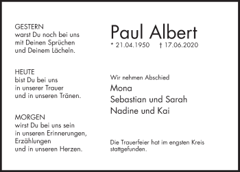 Traueranzeige von Paul Albert von Deister- und Weserzeitung