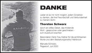 Traueranzeige von Thorsten Schwarz von Deister- und Weserzeitung
