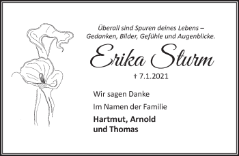 Traueranzeige von Erika Sturm von Neue Deister-Zeitung