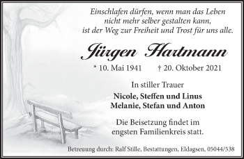 Traueranzeige von Jürgen Hartmann von Neue Deister-Zeitung