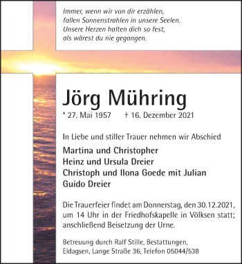 Traueranzeige von Jörg Mühring von Neue Deister-Zeitung