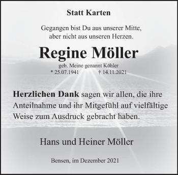 Traueranzeige von Regine Möller von Deister- und Weserzeitung
