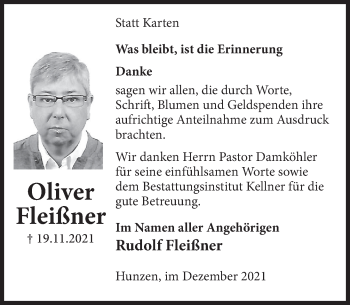 Traueranzeige von Rudolf Fleißner von Deister- und Weserzeitung