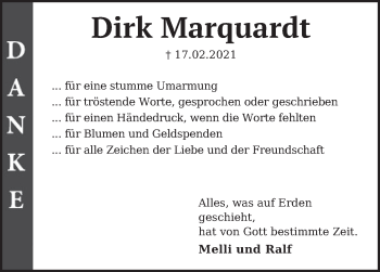 Traueranzeige von Dirk Marquardt von Neue Deister-Zeitung