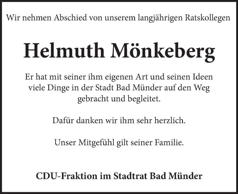  Traueranzeige für Helmuth Mönkeberg vom 22.04.2021 aus Neue Deister-Zeitung