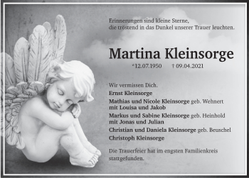 Traueranzeige von Martina Kleinsorge von Deister- und Weserzeitung