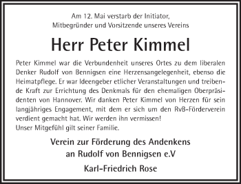 Traueranzeige von Peter Kimmel von Neue Deister-Zeitung