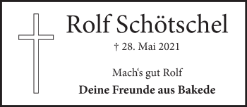 Traueranzeige von Rolf Schötschel von Neue Deister-Zeitung
