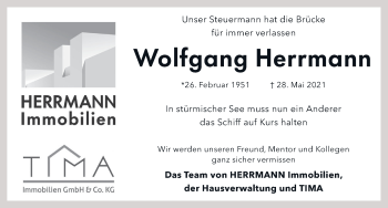 Traueranzeige von Wolfgang Herrmann von Neue Deister-Zeitung