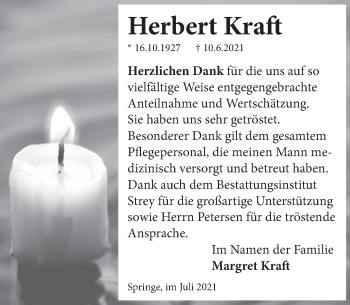 Traueranzeige von Herbert Kraft von Neue Deister-Zeitung